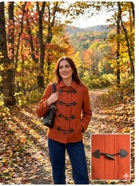 GAP Pumpkin Spice Burnt Orange Wool
Blend Toggle Duffle Pea
Coat Jacket M